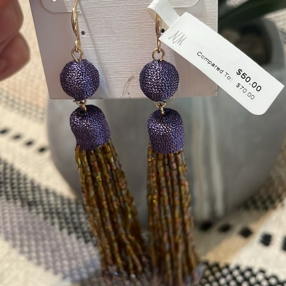 💜💛GEAUX TIGERS 💛💜 PURPLE & GOLD STATEMENT EARRINGS - Picture 6 of 8
